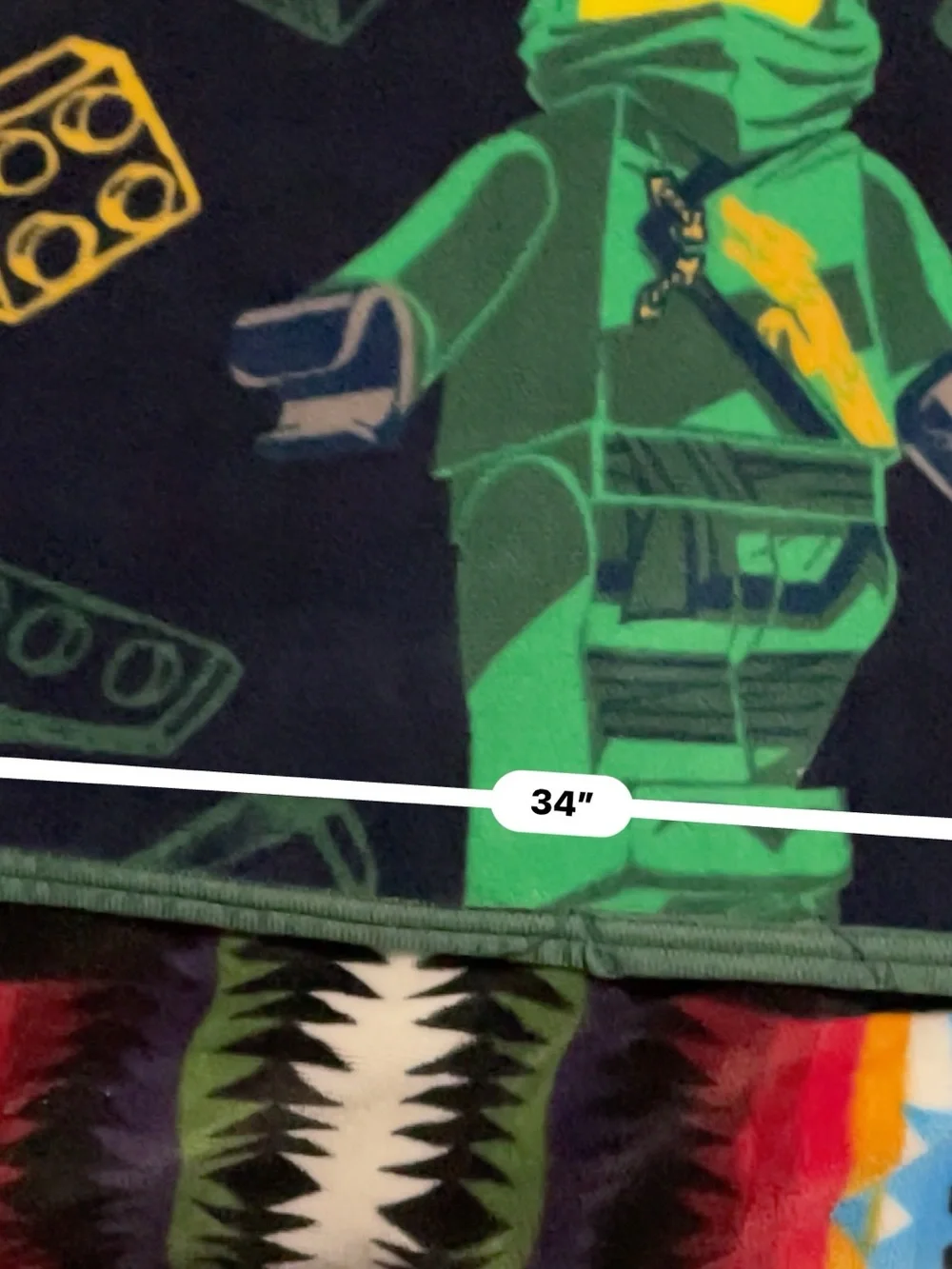 Lego Ninjago Kids Throw Blanket in Black, Red, Green, Yellow